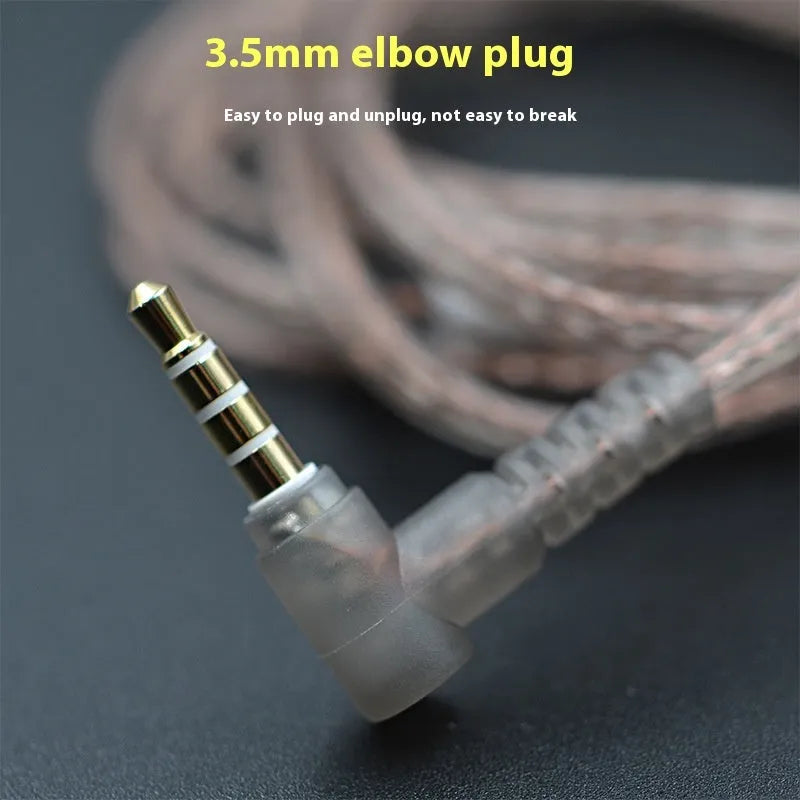 KZ high purity oxygen-free copper double pin earphone replacement cable in transparent black, Type B or Type C with or without wheat