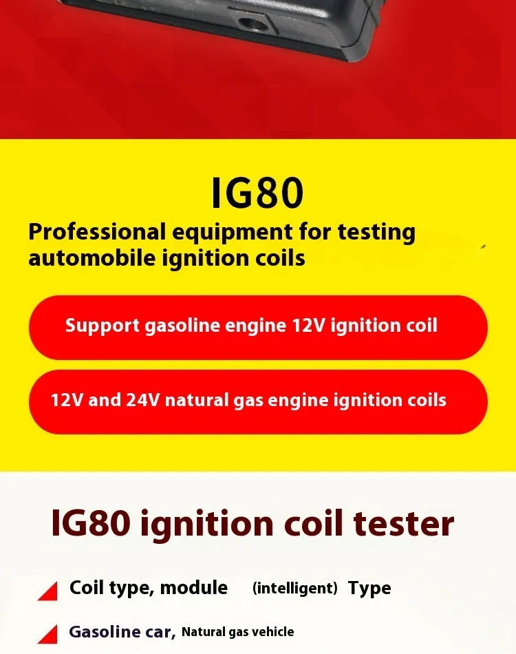 IG80 automobile ignition coil detector for gasoline and natural gas vehicle diagnostics