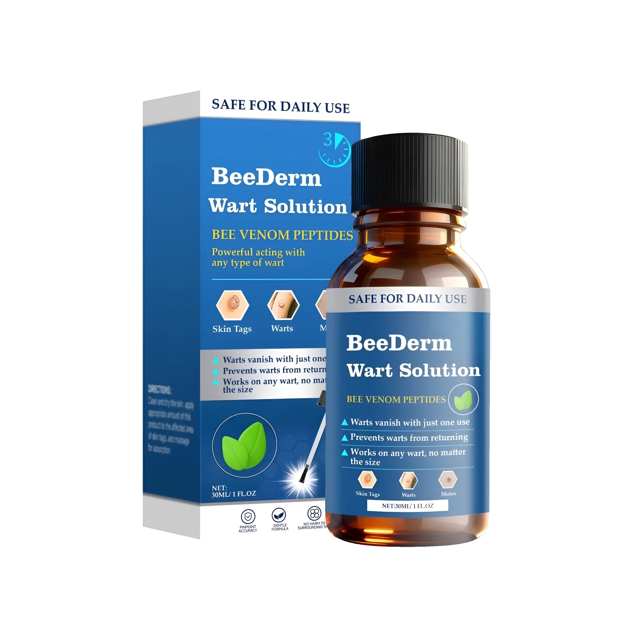 Peptide Skin Care Solution 30ml bottle with Centella asiatica and tea tree oil for facial serum use