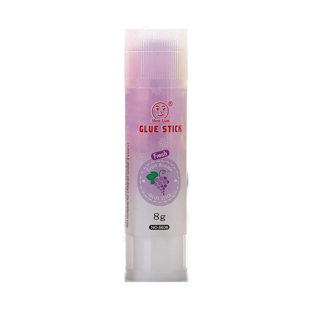 Jelly solid glue stick in fruit colours measuring 8.5cm with PVP adhesive for crafts