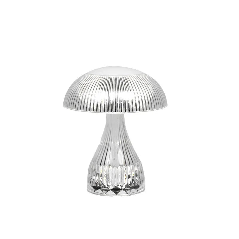 White USB rechargeable touch control night lamp with acrylic body on a table