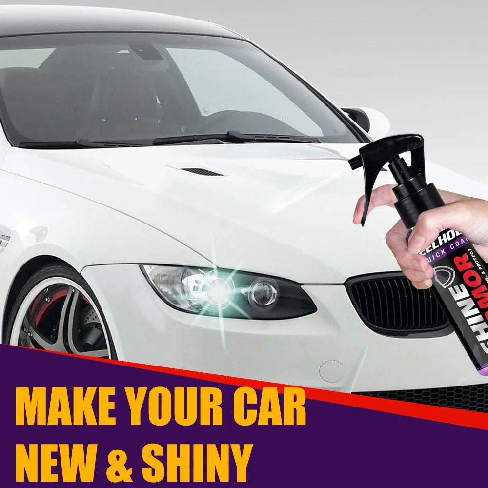 Purple liquid nano coating spray bottle for car paint protection.