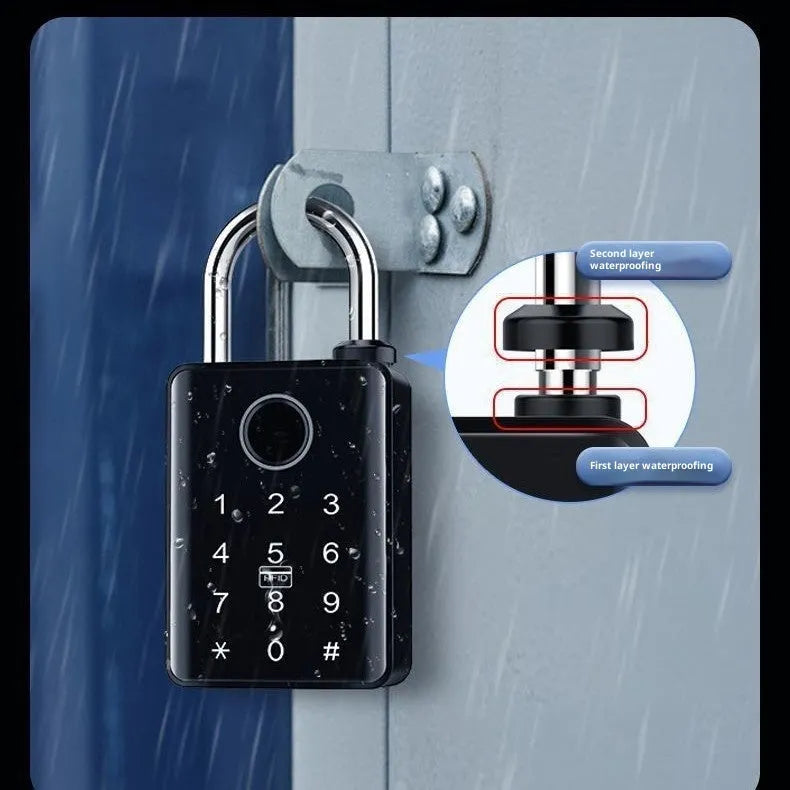 Control fingerprint large padlock with 7mm or 10mm lock beam for outdoor warehouse and box truck security