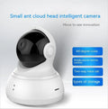 HD night vision 360-degree surveillance camera in white with wall mount and charger, 1080p WiFi indoor security monitor