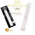 Wooden highlighting pen sketching white powder lead brush with white charcoal pencils in multi-pack box