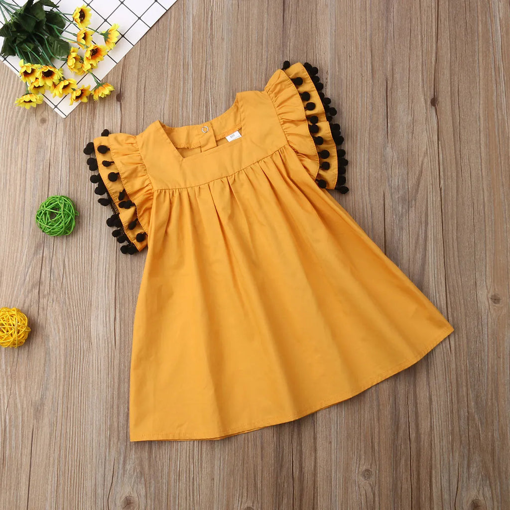 Orange sleeveless girls dress for children sizes 12 months to 5T summer wear