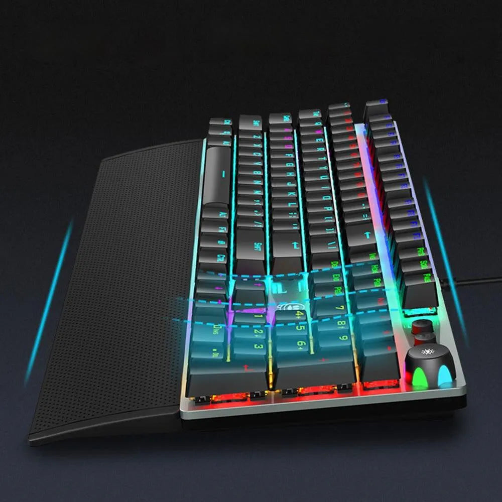 Rainforest Tarantula mechanical film gaming keyboard with magic colour finish and USB wired connection