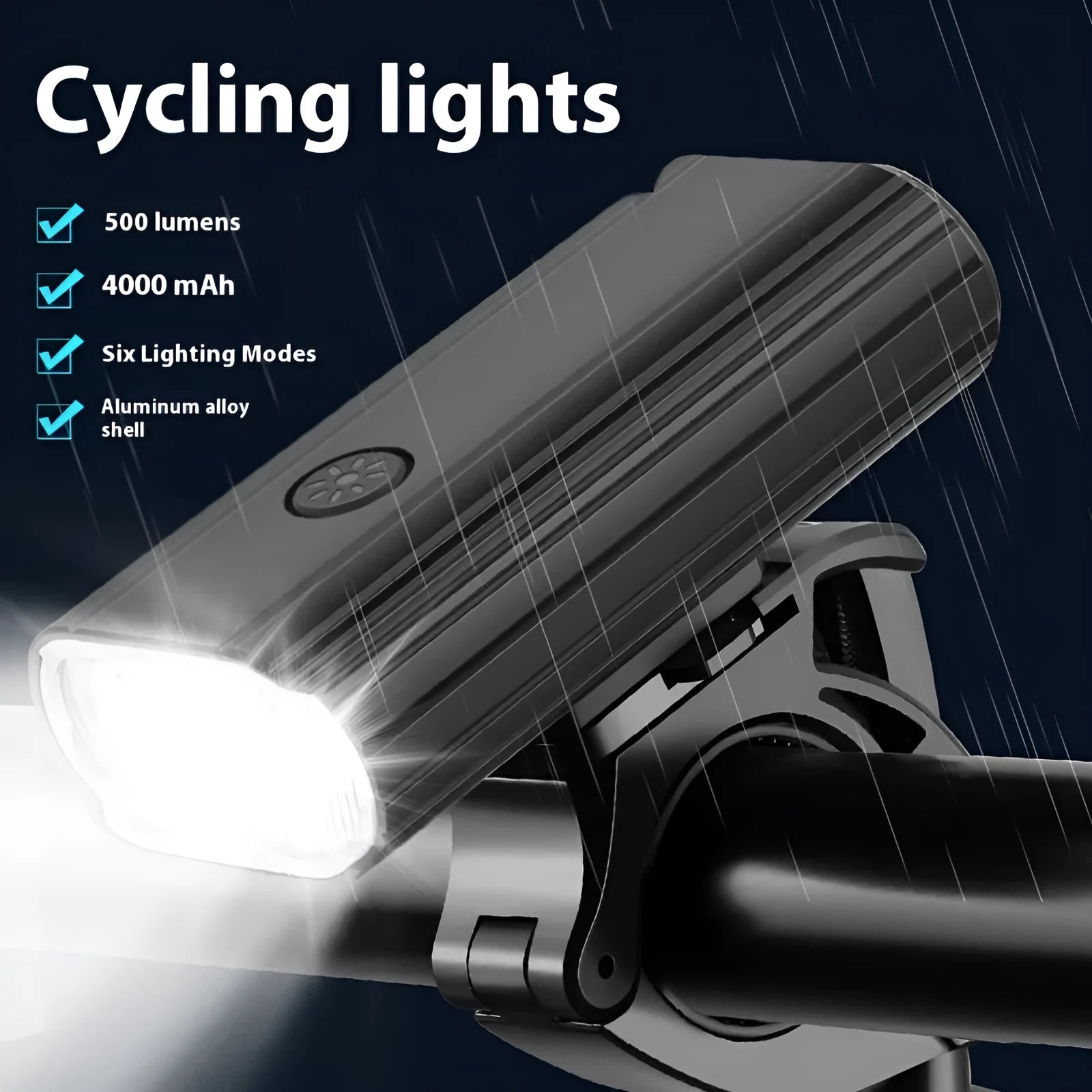 L2 2 bicycle headlight with aluminium alloy body and USB Type-C charging port