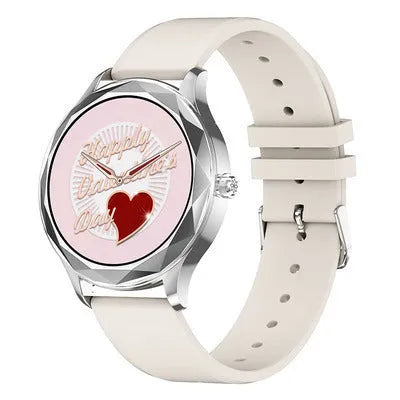 DT86 smart watch bracelet with 1.09-inch LTPS LCD screen and silicone strap in steel gold