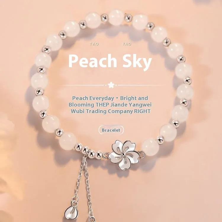 New Chinese style couple bracelet with resin floral beads in camellia, lotus and peach blossom designs