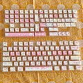 Meow Meow Team mechanical keyboard keycap set showing 141 plastic keys with sublimation printing on all sides