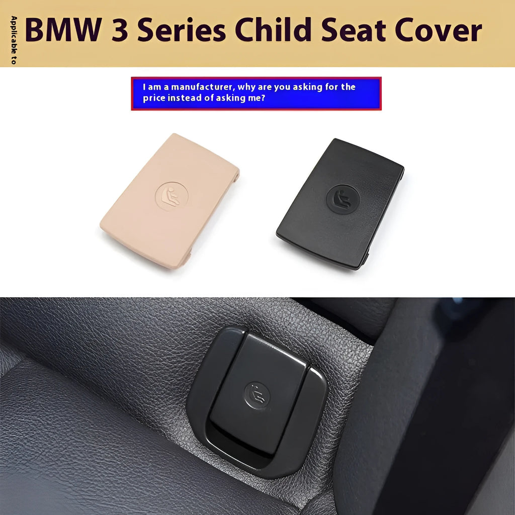 BMW children's seat cover rear safety in black fitted on rear bench