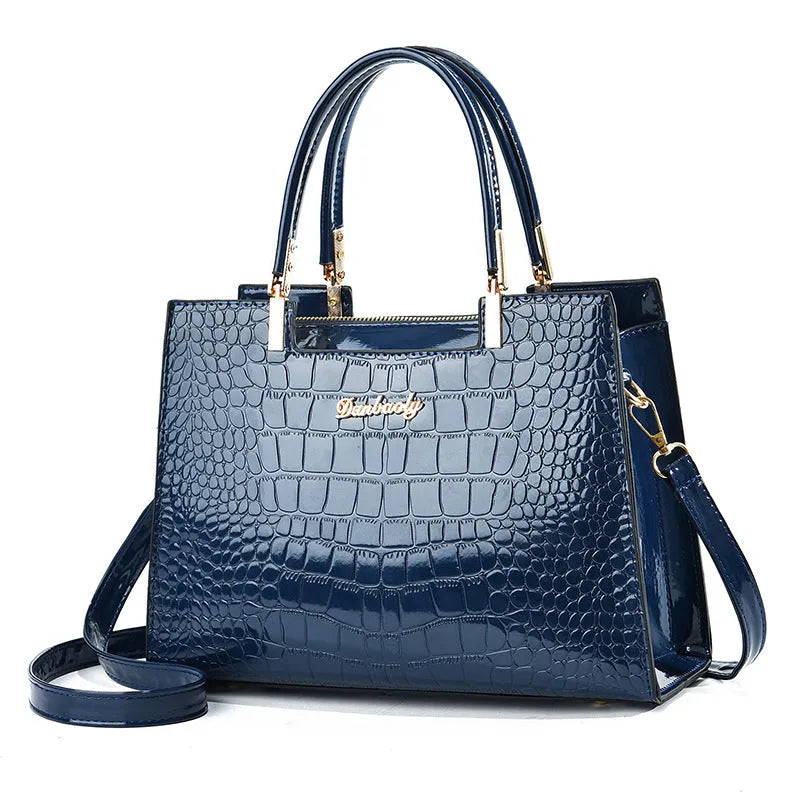 PU leather one-shoulder handbag in horizontal square shape showing colour options
