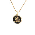 Gold-plated bottle cap pendant on a 40 cm copper box chain necklace in a choice of six colours.