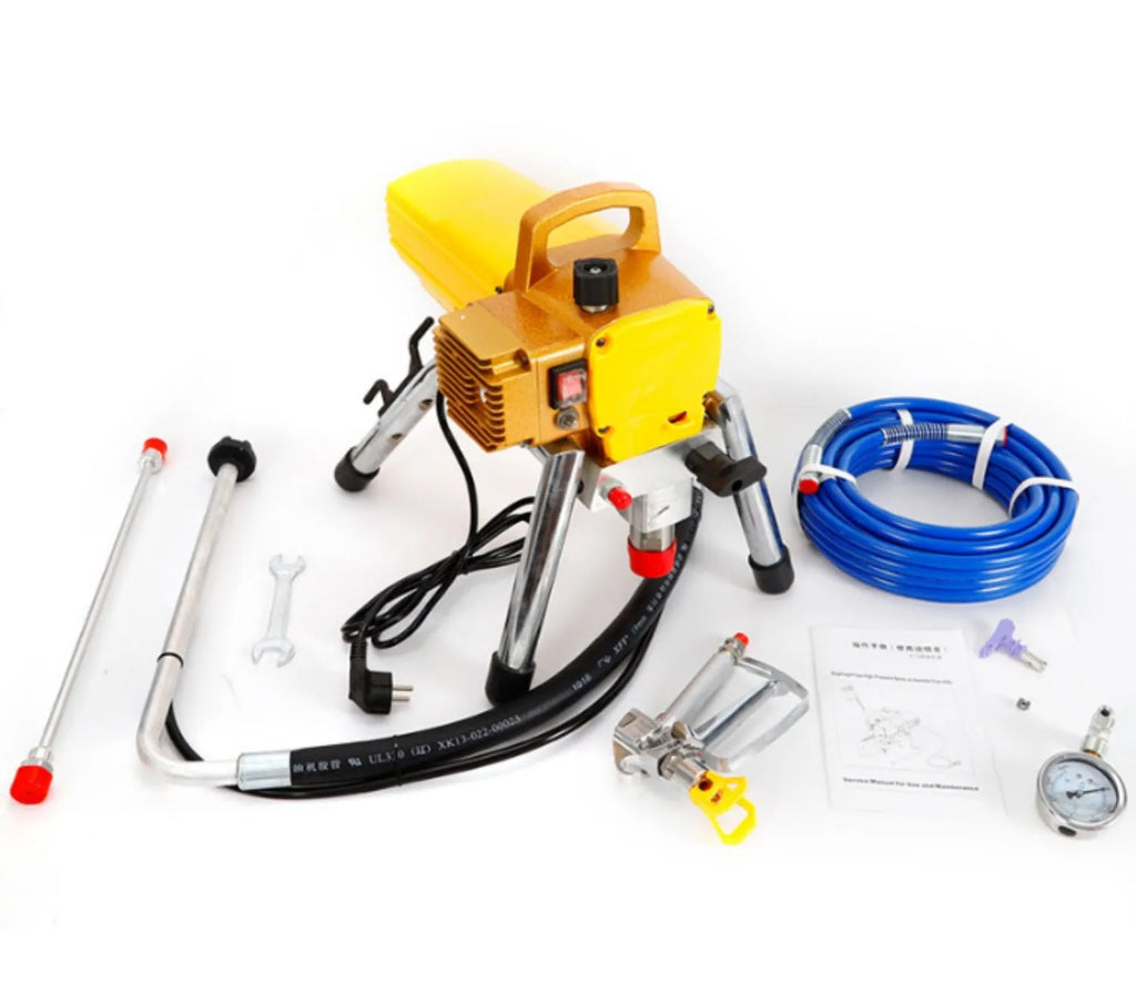 Blue portable electric airless spraying machine with spray gun and accessories for DIY painting