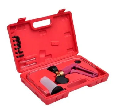 Manual aluminium alloy vacuum air blow gun for car repair cleaning tasks.