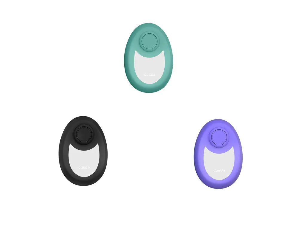 CJEER crystal hair removal device with nano-glass surface and metal finger ring in green purple black colours