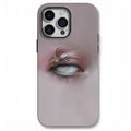 Dark heterochromatic spider design on a frosted resin protective case for iPhone.