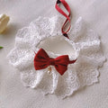 Pet lace scarf collar bib in light blue, wine red, pink, or green with lace edge and princess style for cats and dogs