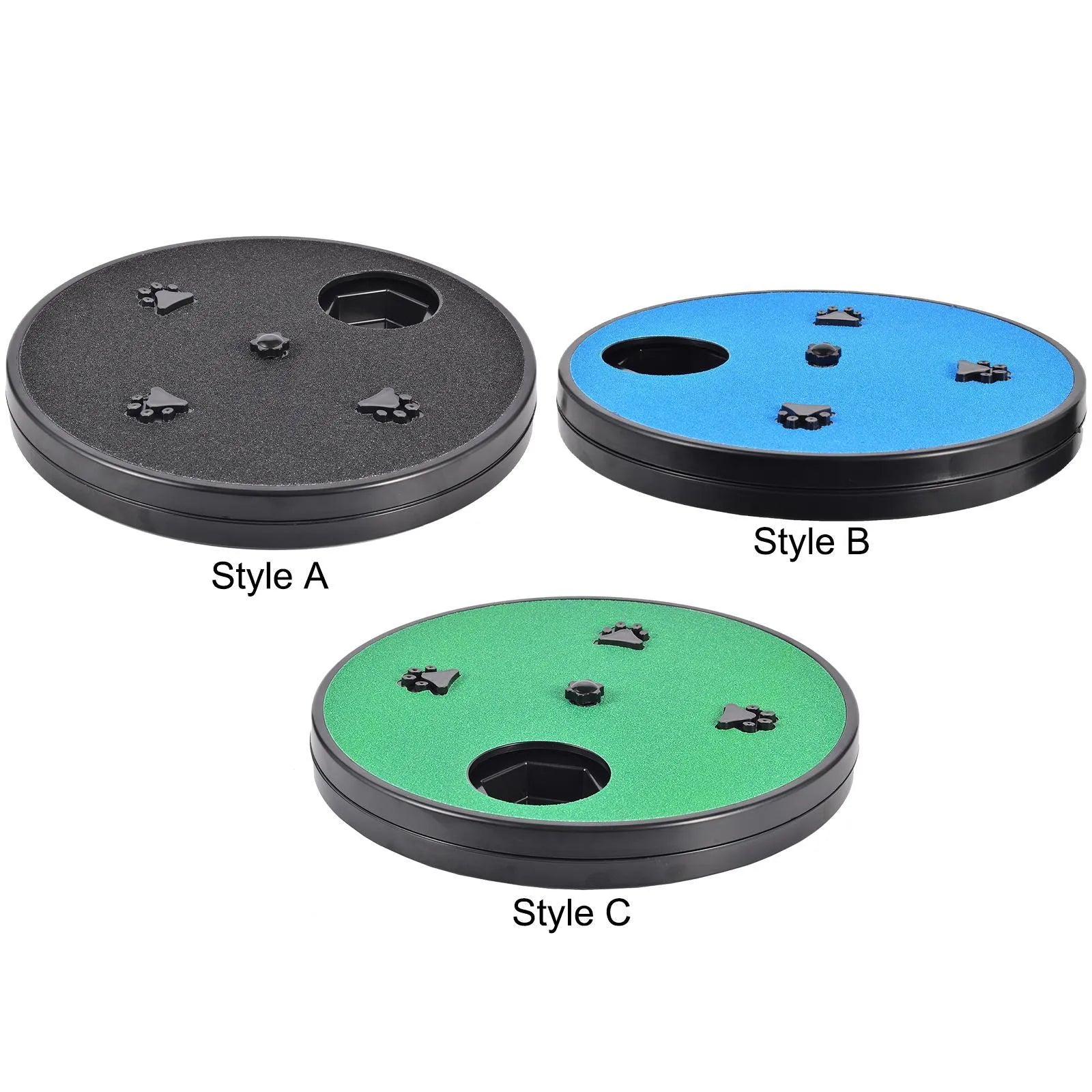 Rotating dog nail file board with six food compartments and sandpaper surface