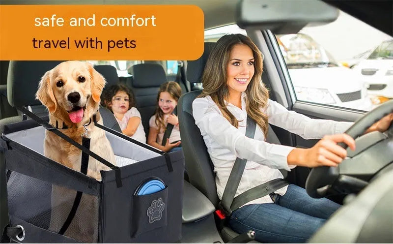 Oxford cloth dog crate in black colour with 49x49x38 cm dimensions and 49cm extension height