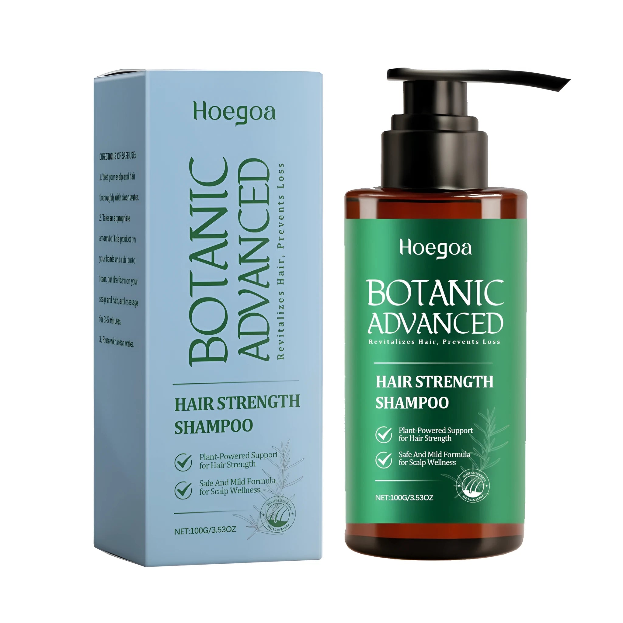 Hair Strength Shampoo bottle with rosemary, aloe and ginger extracts, 100g capacity