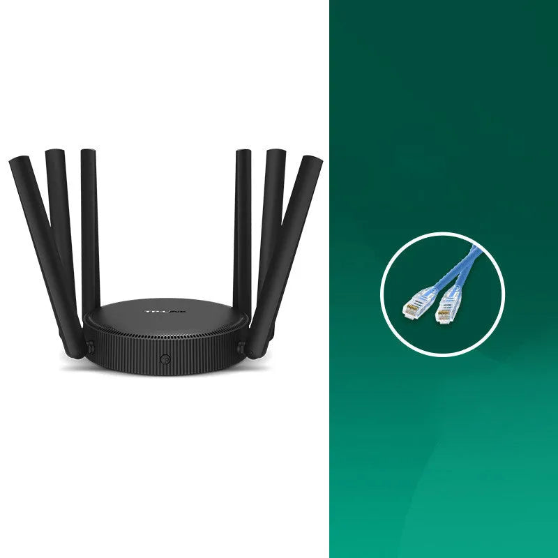 TP-Link TL-WDR7661 AC1900 gigabit wireless router in Gigabit Standard Edition colour on a desk.