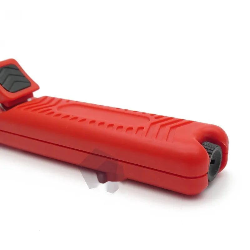 Red engineering plastic wire stripper peeler with hook blade, 170mm length, WS256 model