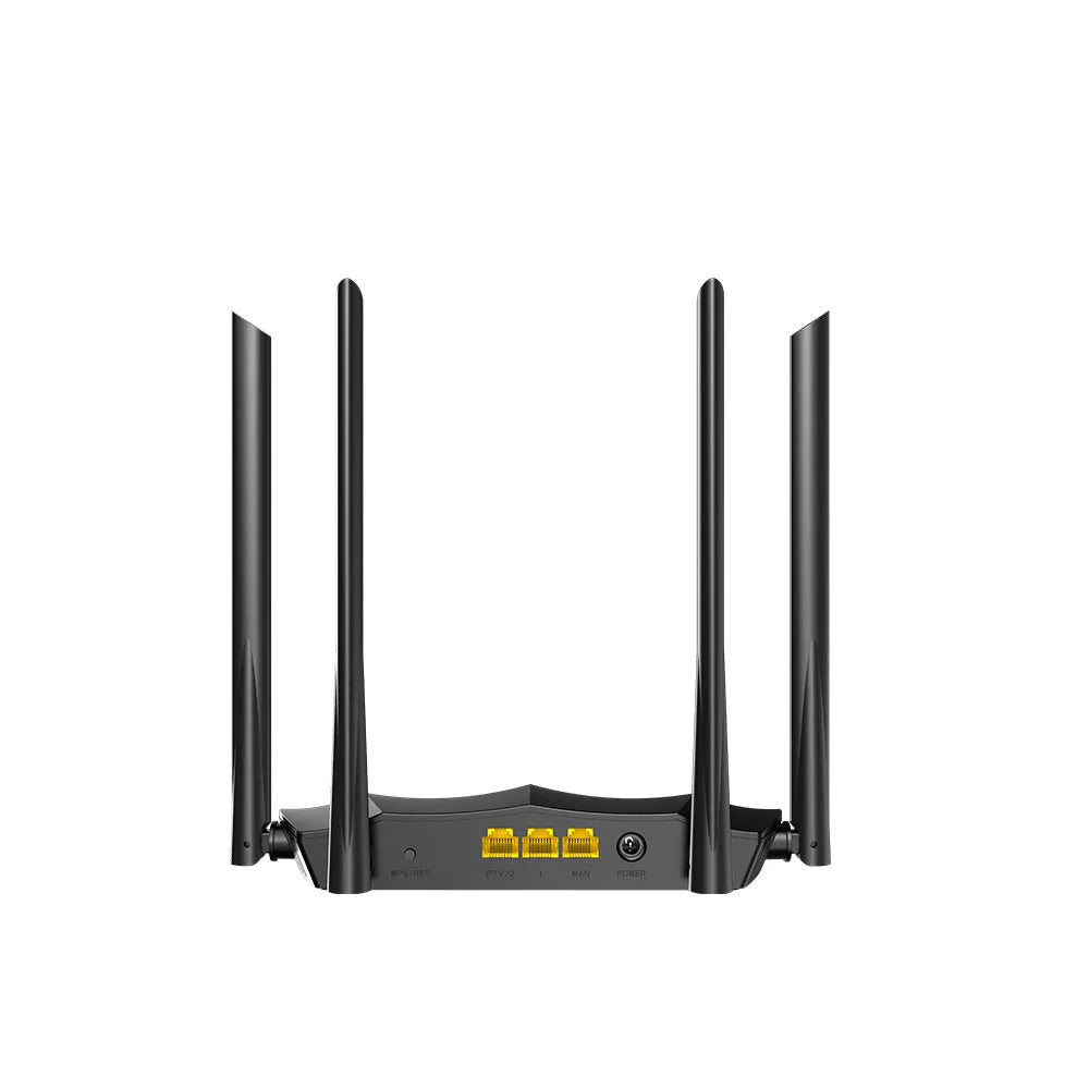 Dual-band wireless router with three gigabit LAN ports and compact design