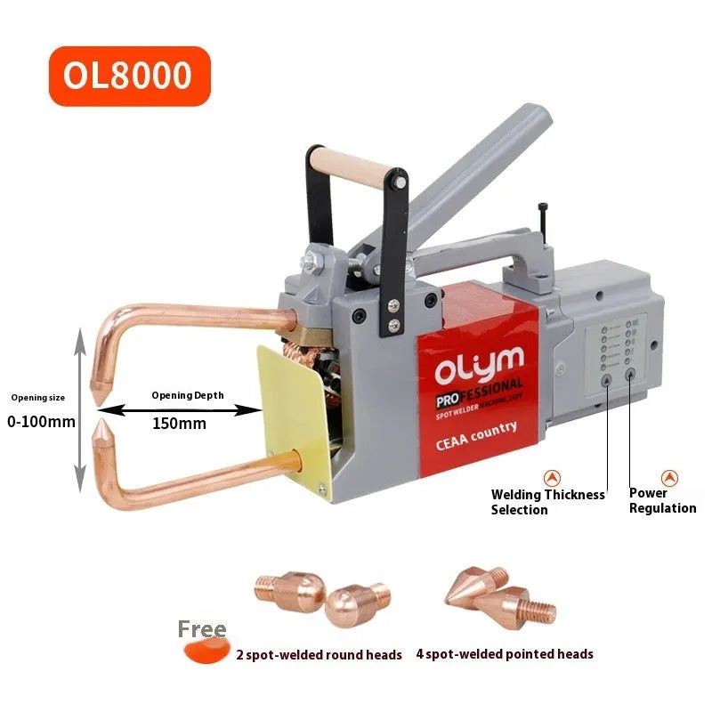 OL8000 double-sided spot welding machine with manual control and welding heads