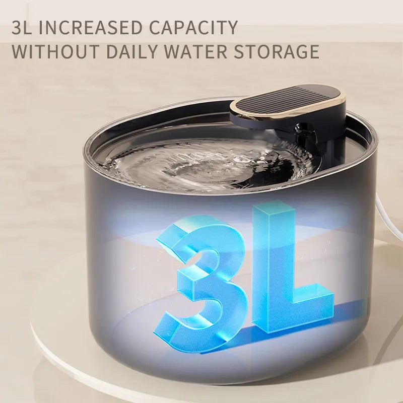 Automatic pet water fountain with USB cable, water pump, and filter element in Berlin blue colour