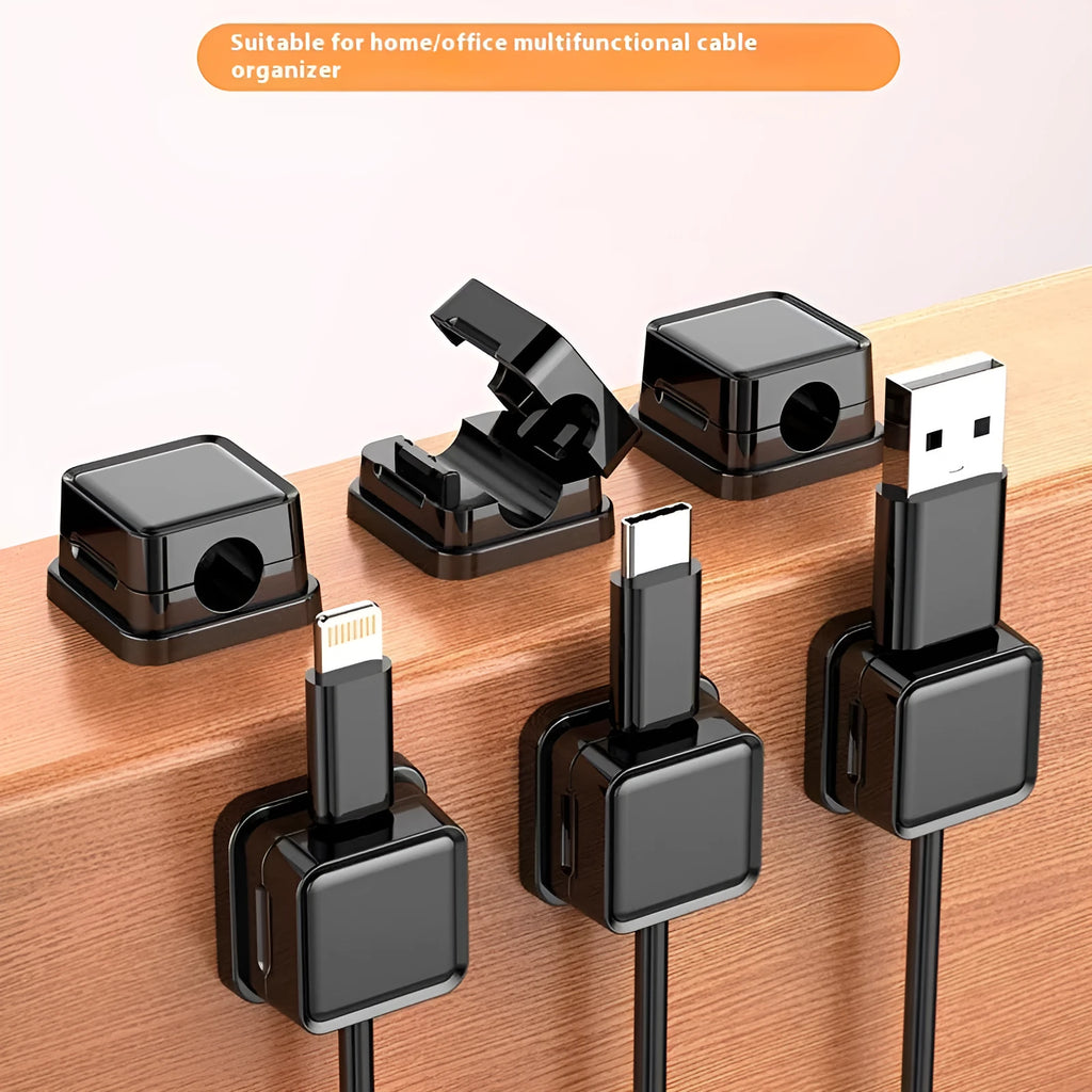 Wall-mounted data cable storage organiser ABS plastic 22mm square black